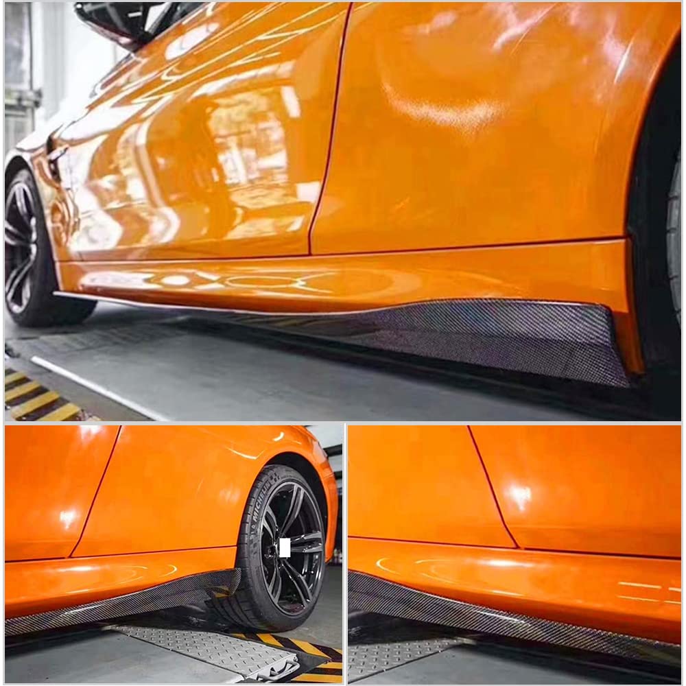 Carbon Fiber Side Skirts for BMW 4 Series F82 M4 Coupe 2014-2019 | Rocker Panel Extensions & Side Trim Spoiler | OEM Style Upgrade for Enhanced Aerodynamics & Sporty Look | Perfect for Car Shows & Performance Tuning