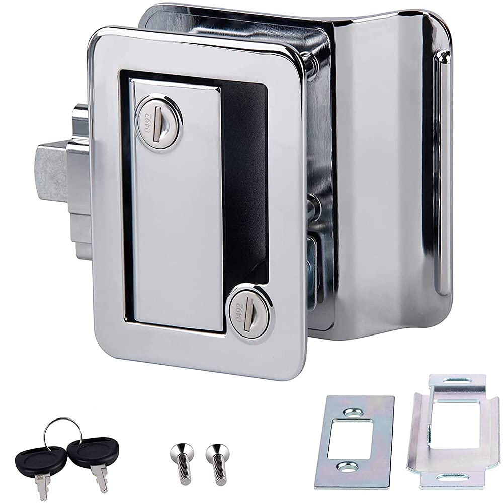 RV Camper Door Lock - Heavy Duty Zinc Alloy Entry Door Latch with Paddle Deadbolt for Travel Trailers, Horse Trailers & Cargo Haulers | Secure Your Mobile Home, Camping Vehicle & Transport Equipment