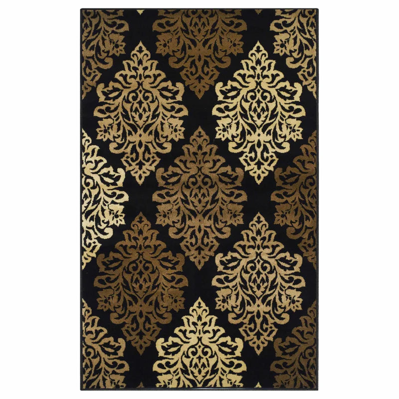 Danvers Contemporary Floral Damask Indoor Area Rug - Soft Non-Slip Living Room Carpet for Bedroom, Dining Room & Home Decor