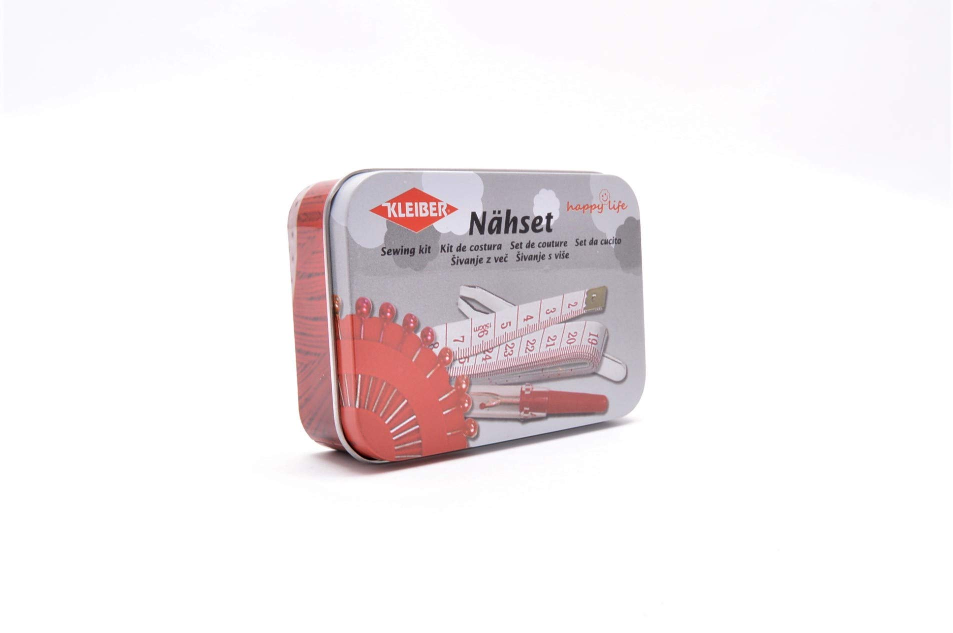 70-Piece Sewing Kit in Portable Tin Box with Thread, Needles & Buttons - Perfect for Travel, Emergency Repairs & DIY Crafts (Red)