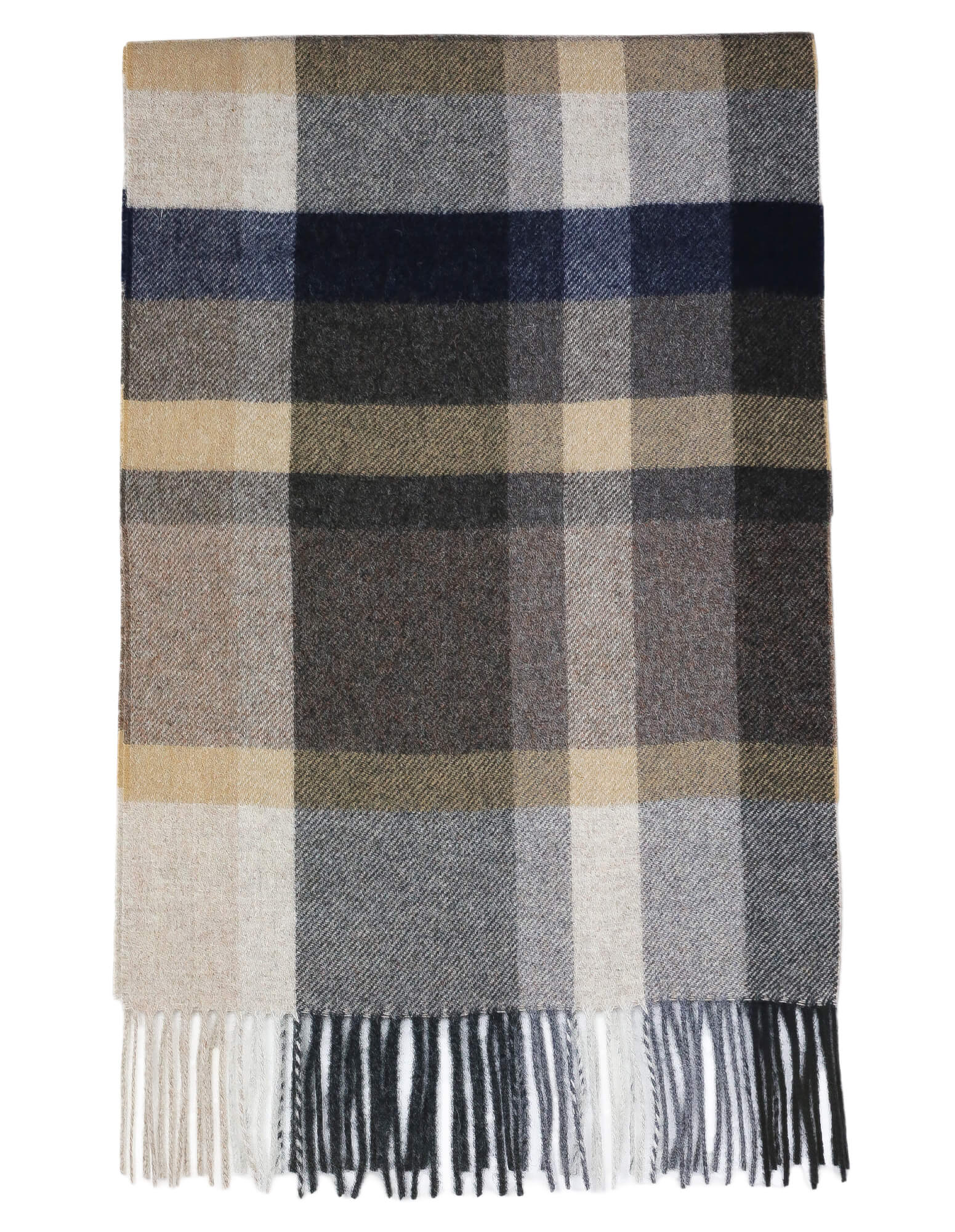 DÉCLIC Aosta Check Scarf - Warm Brown Plaid Wool Scarf for Women & Men | Perfect for Winter Fashion, Outdoor Activities & Cold Weather Protection