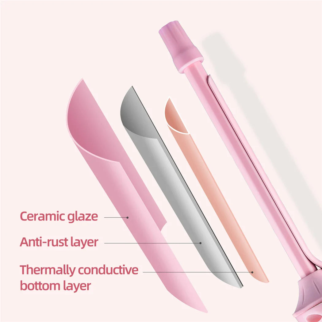 Professional 9mm Wand Curling Iron for Long Lasting Beach Waves & Curls - Perfect for Salon Styling, Home Use & Special Occasions