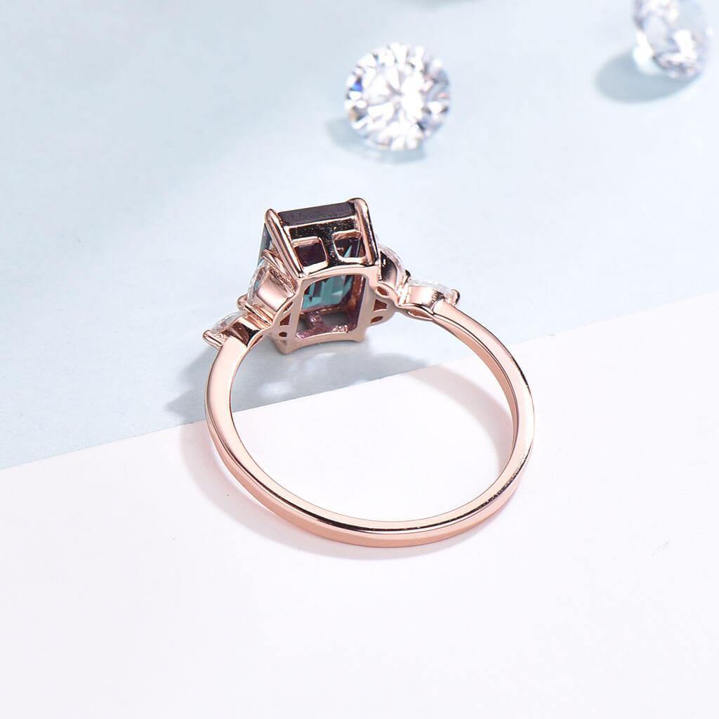 Vintage Emerald Cut Alexandrite Nadia Engagement Ring for Women – Perfect for Proposals, Anniversaries & Special Occasions