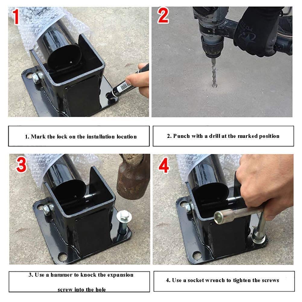 Heavy Duty Parking Bollard - 60x33cm Thick Rubber Parking Barrier, Wheel Lock, Car Placeholder for Garage, Driveway & Library Parking - Durable Anti-Theft Vehicle Stopper