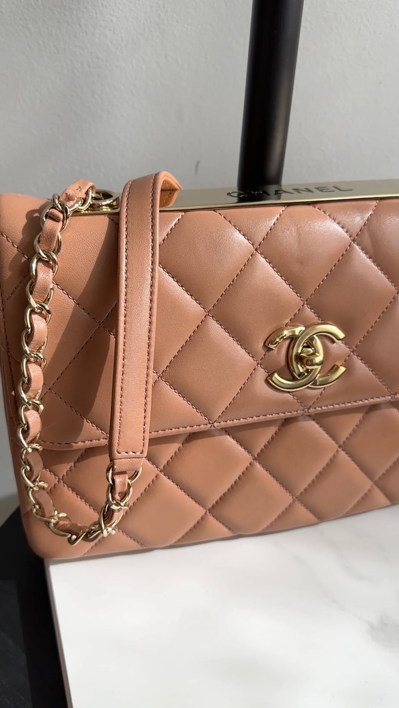 Chanel Beige Quilted Trendy CC Flap Bag - Luxury Designer Handbag for Women | Perfect for Everyday Use, Parties & Special Occasions