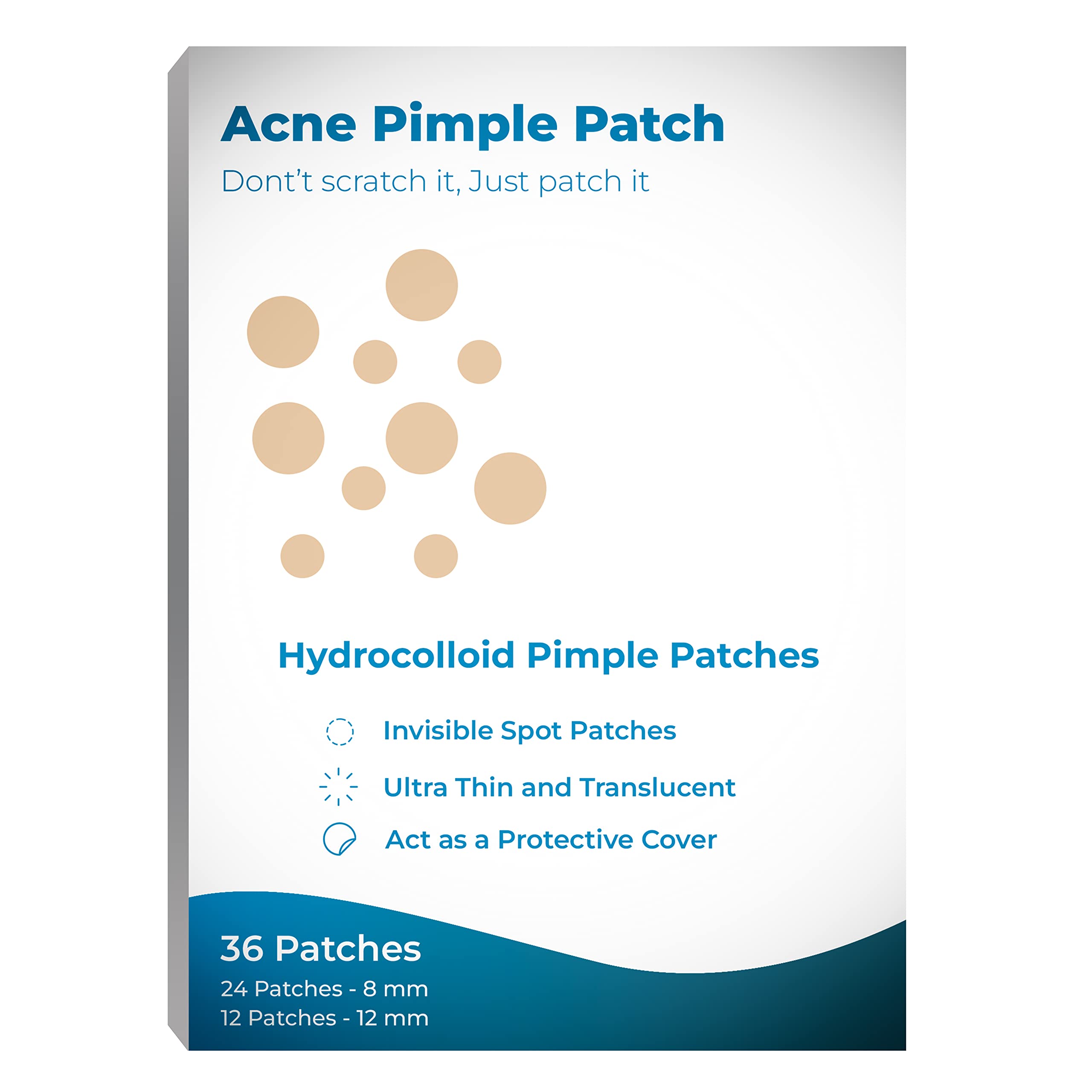 MeeTo Acne Pimple Patch - 36 Invisible Hydrocolloid Facial Stickers for Zits & Blemishes - Clear Spot Treatment for Overnight Healing - Perfect for Teens & Adults with Acne-Prone Skin (Use for Daily Skincare Routine or Emergency Breakout Coverage)