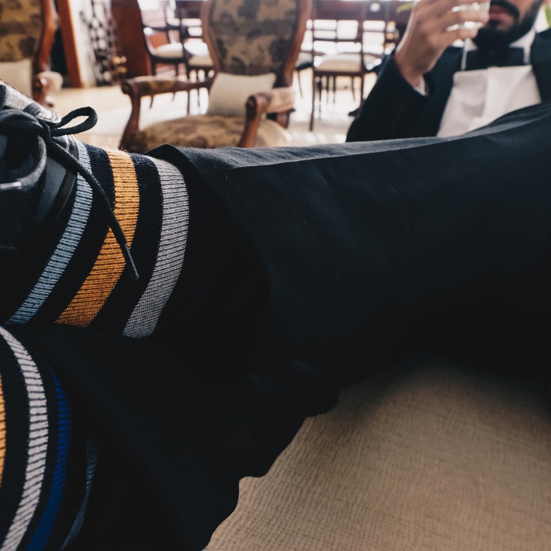 Premium Cotton Over the Calf Dress Socks for Men - 9 Pairs Pack | Soft Breathable Long Socks That Stay Up | Perfect for Business, Formal Wear & Office Outfits
