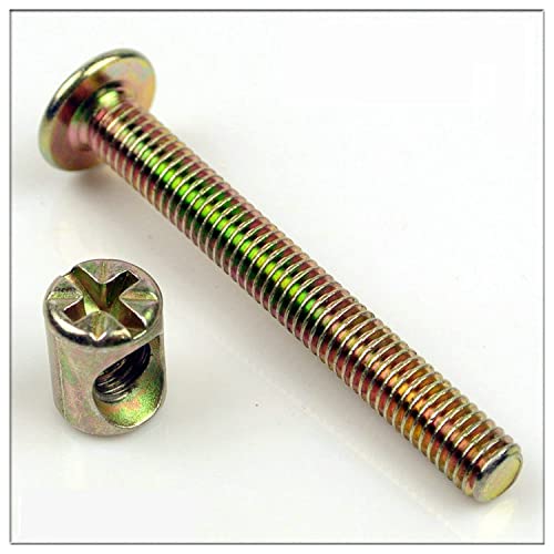 12 Sets M6x13mm Furniture Bolt Nut Set - Hex Socket Screw with Barrel Nuts for DIY Furniture Assembly (Tables, Chairs, Workbenches) - Durable Fasteners for Home Office & Workshop Projects