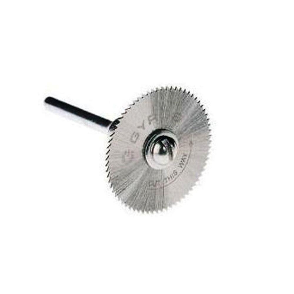 Gyros Mini Circular Saw Blade - 1 Inch Diameter with 68 Fine Teeth, Mandrel Set Included for Wood, Plastic & Soft Metal Cutting | Compatible with Most Rotary Tools (Model 82-11015) | Perfect for DIY Crafts, Model Building & Precision Woodworking Projects