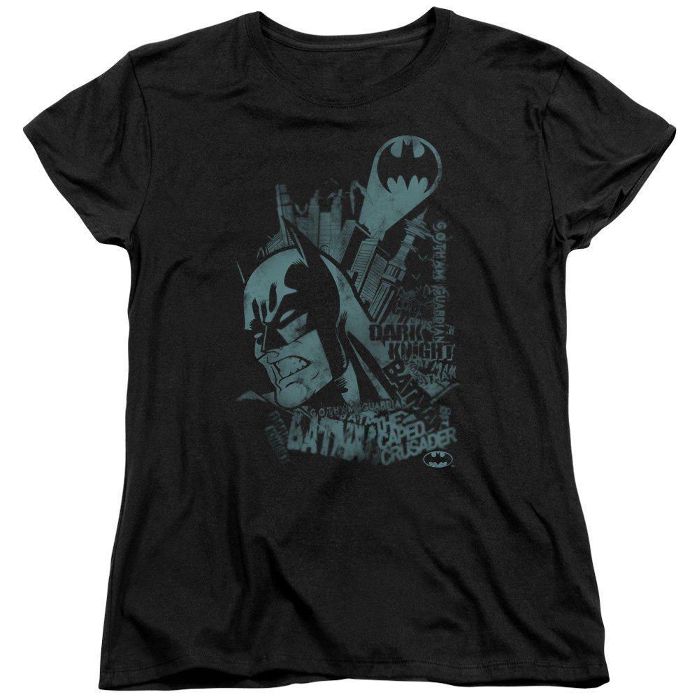 Trevco Batman Gritted Teeth Women's Short Sleeve T-Shirt - Black, Small | Superhero Graphic Tee for Casual Wear, Cosplay & Comic Con