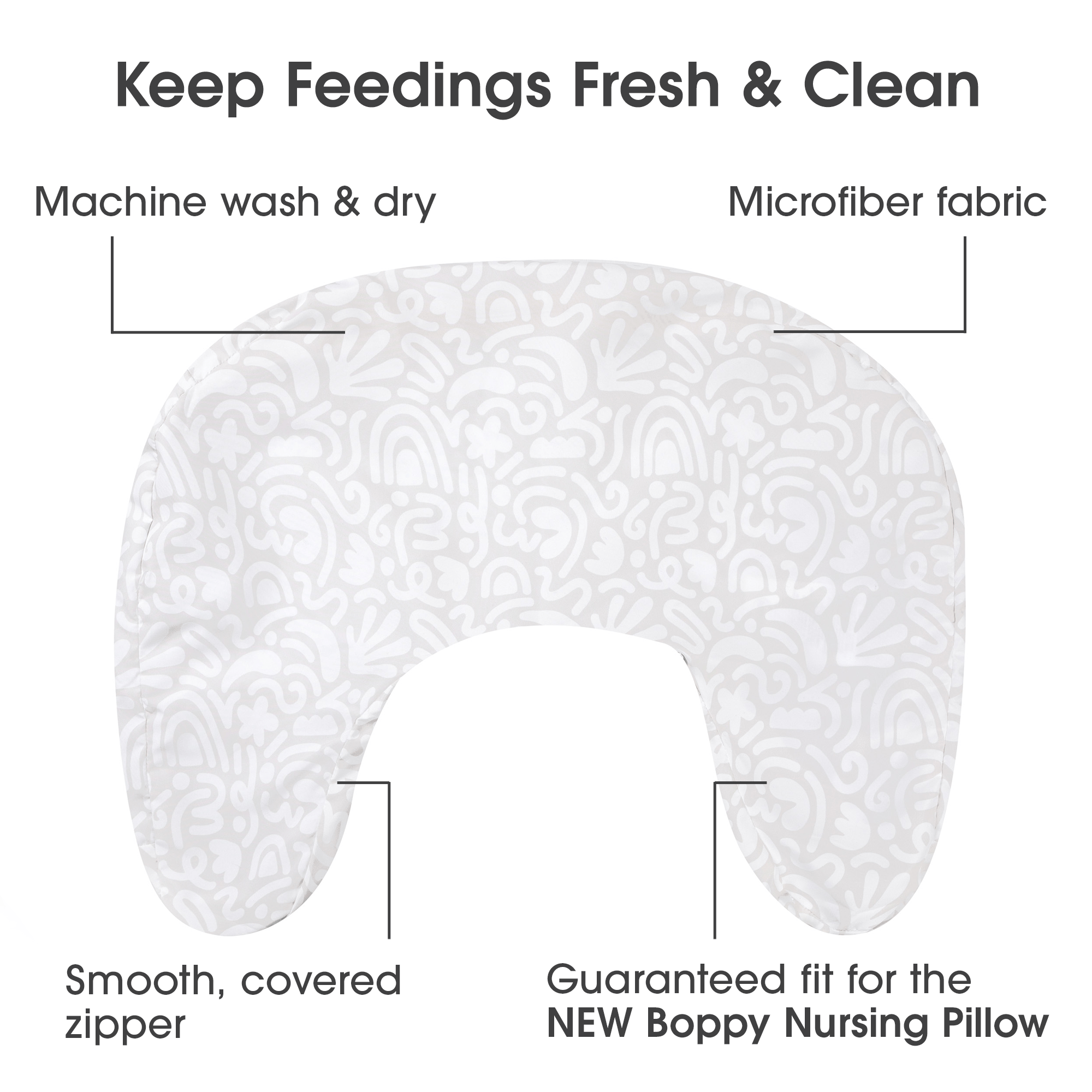 Boppy Nursing Pillow Cover - Soft, Washable & Breathable - Perfect for Breastfeeding, Baby Support & Comfort - Ideal for New Moms & Infants