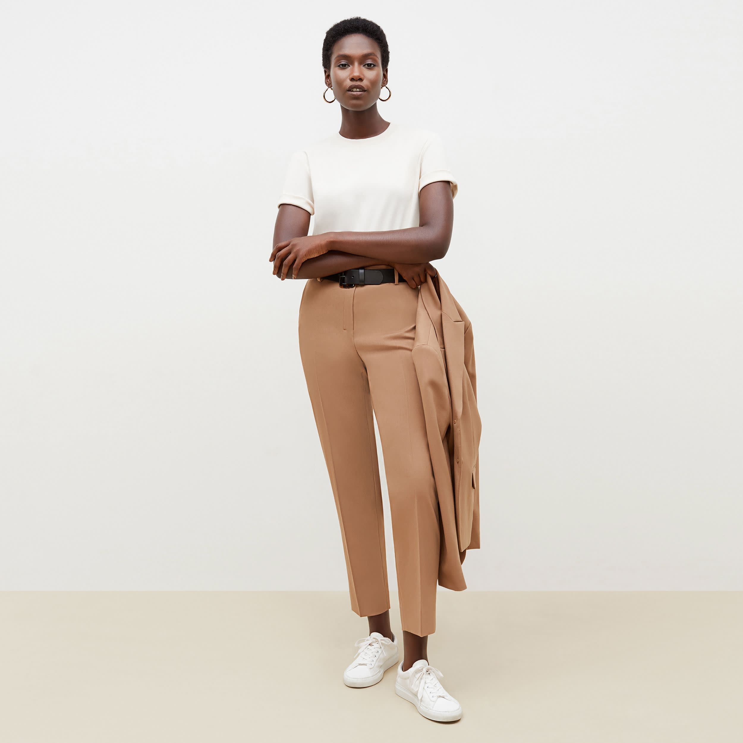 Mejia Washable Wool Twill Pants in Camel Color - Comfortable & Durable Trousers for Office, Travel & Casual Wear