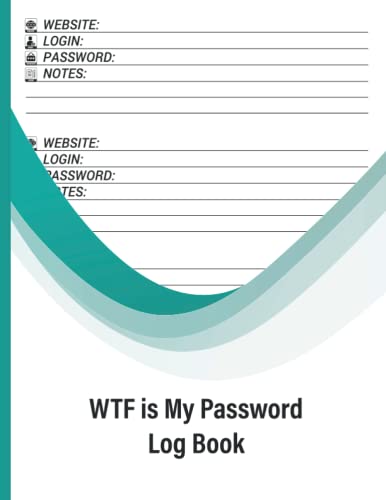 WTF Is My Password: Secure Password Logbook for Usernames & Online Accounts | Alphabetical Password Organizer | Ideal for Home, Office & Travel Use