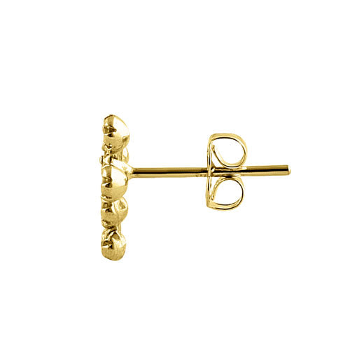 14K Yellow Gold Round Cross Cubic Zirconia Earrings for Women - Hypoallergenic Christian Jewelry Gift for Baptism, First Communion & Church Occasions