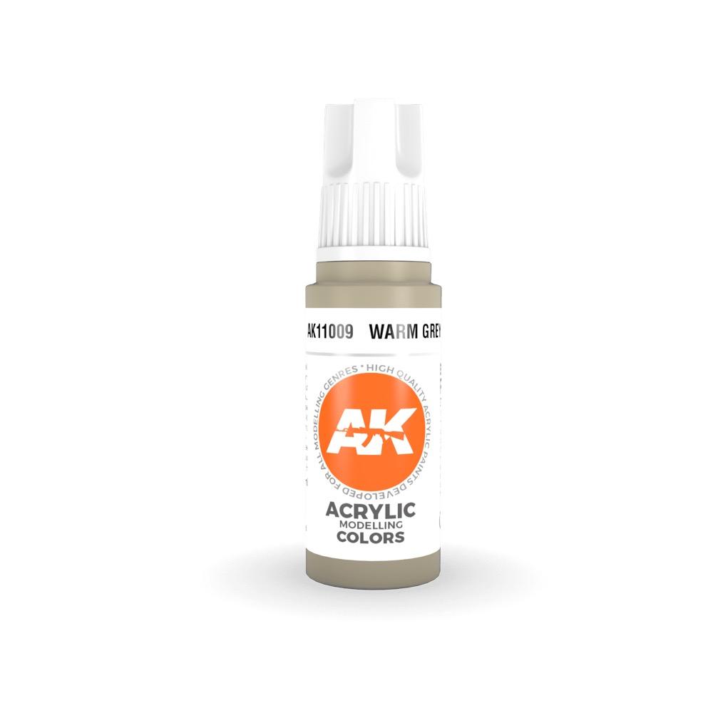 AK Interactive AK11009 Warm Grey Acrylic Paint - 17ml Bottle (3rd Generation) for Scale Models, Miniatures & DIY Crafts