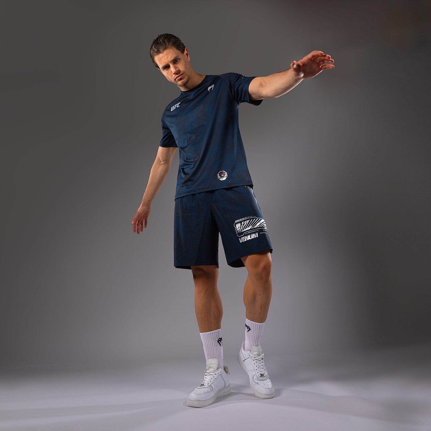 Venum UFC Fusion Fight Week Men's Dry Tech T-Shirt - Moisture-Wicking Performance Shirt for MMA Training & Gym Workouts - Oceanic Blue