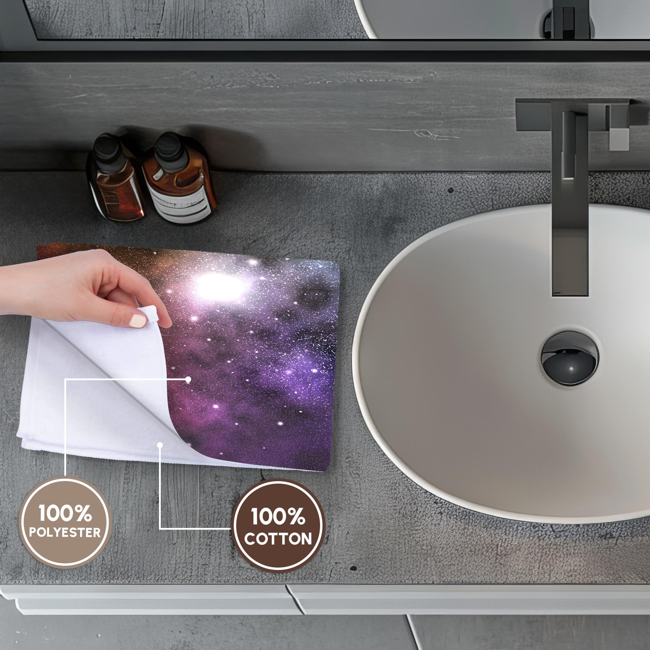 3D Rose Clouds Planets Stars and Nebulae Speckle Deep Space Horizon Bath Towel - 15