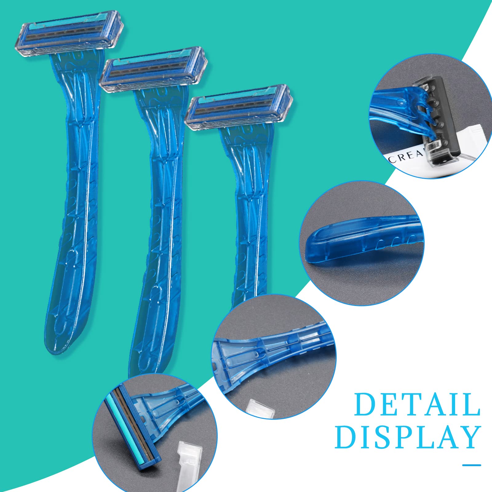 100 Pack Kheoxusa Disposable Razors for Women & Men - Bulk Individually Wrapped Multipurpose Shaving Razors with Big-Blue Design | Perfect for Travel, Gym, Home Use and On-The-Go Grooming