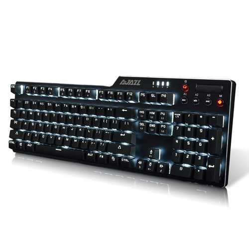 AJazz AK35i Assassin II 104-Key NKRO Wired Mechanical Gaming Keyboard with White Backlit - Perfect for PC Gaming, Typing & Office Work