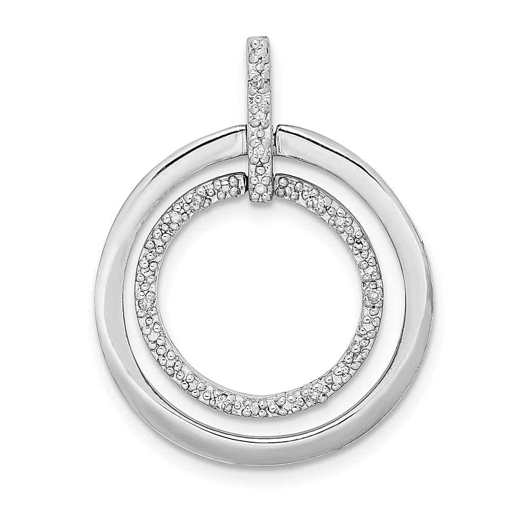 925 Sterling Silver Diamond Pendant Necklace for Women - Elegant Circle Charm Fine Jewelry - Perfect Gift for Her (Birthday, Anniversary, Valentine's Day)