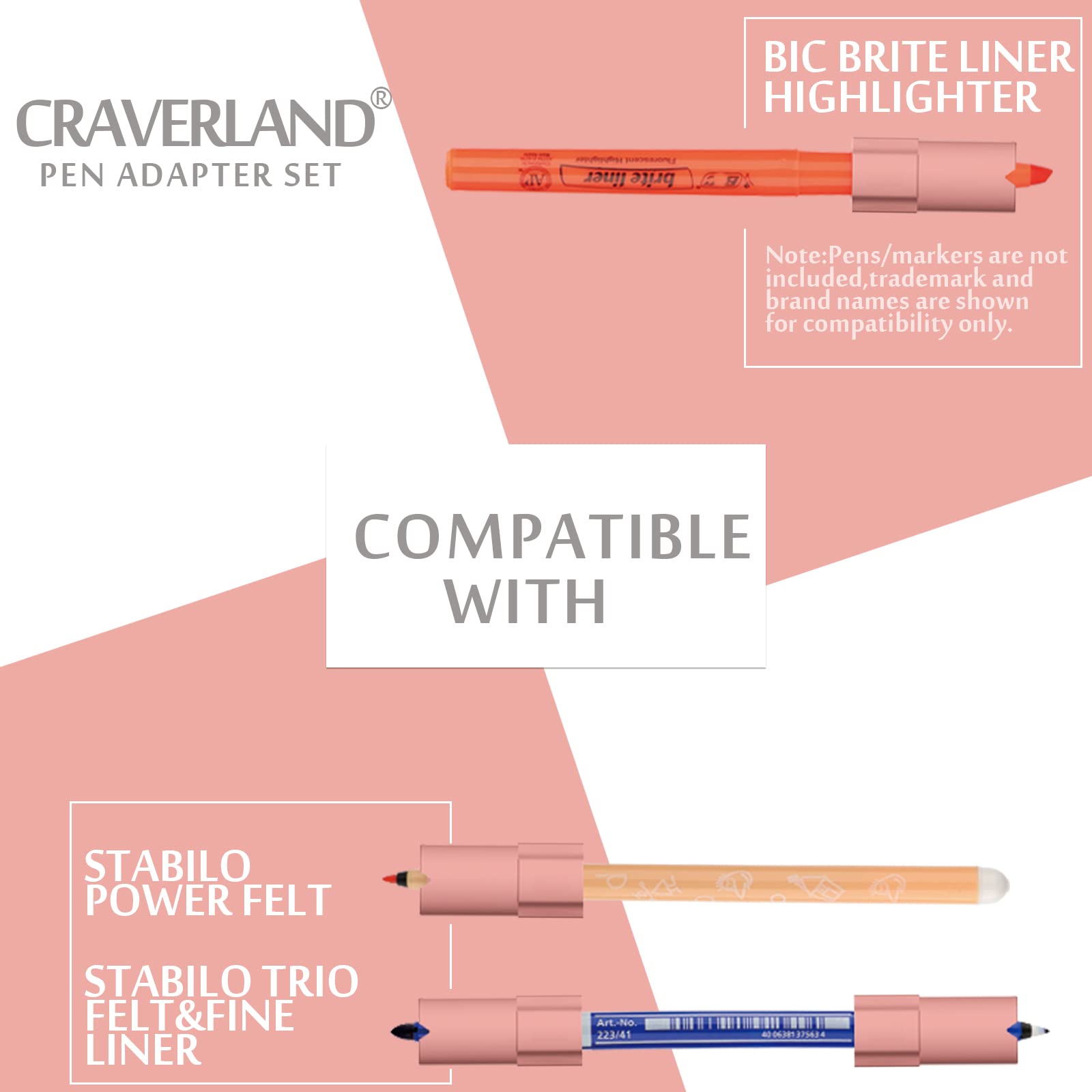 10 Pack Pen Adapters for Cricut Explore Air 3/2 & Maker 3/2 - Replacement for Original, Compatible with BIC, Cricut, Pilot, Paper Mate, Pentel, Stabilo Pens & Markers - Perfect for DIY Crafts, Scrapbooking & Vinyl Cutting Projects