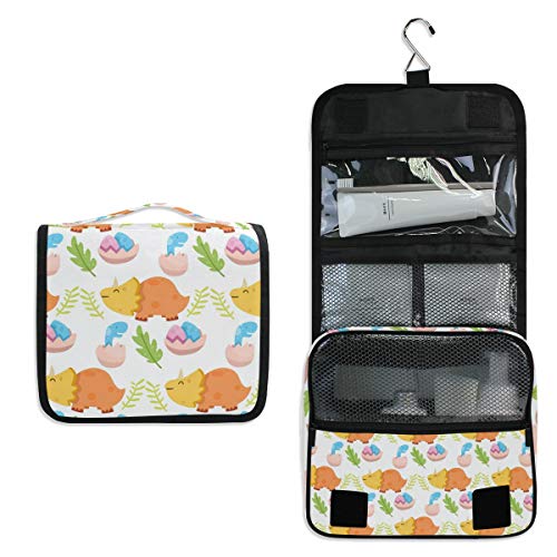 Waterproof Hanging Travel Toiletry Bag - Dinosaur Cosmetic Makeup Organizer for Women & Girls | Perfect for Bathroom, Gym, Camping & Vacation Trips