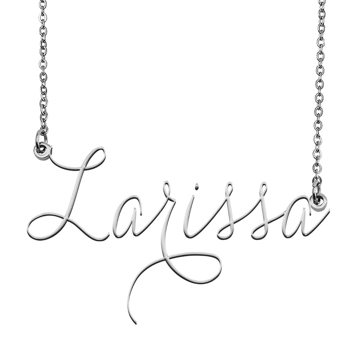 Custom Larissa Name Necklace - Personalized Name Plate Jewelry for Women | Birthday Gift for Her, Anniversary Present, Mother's Day Jewelry | Perfect for Everyday Wear, Special Occasions & Gift Giving