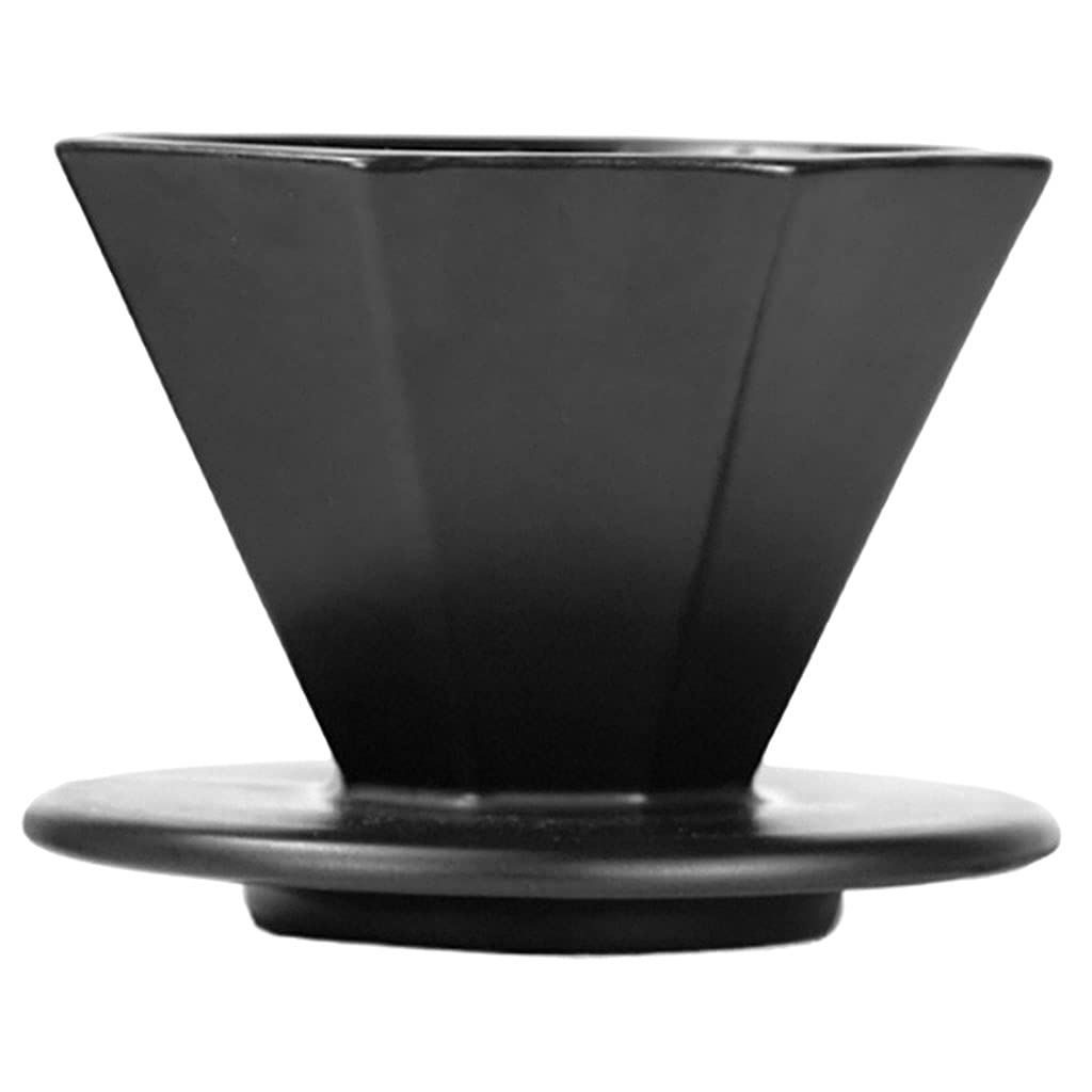 Premium Baoblaze Ceramics V60 Coffee Dripper - 60 Degree Angle Pour Over Coffee Filter Cone, Thickened Reusable Hand Brewed Coffee Maker for Home & Office (Black, Small Size) - Perfect for Specialty Coffee Lovers & Baristas