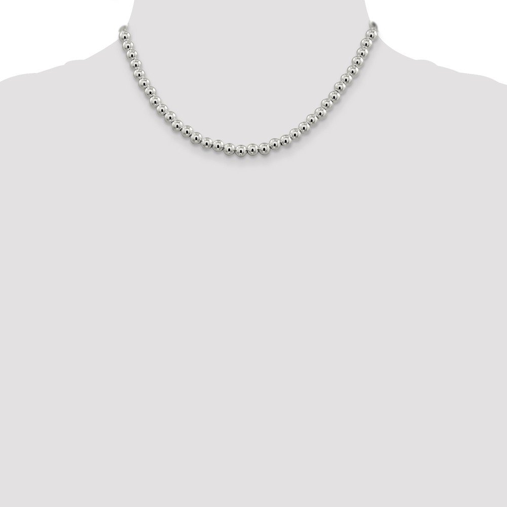 925 Sterling Silver 6.10mm Beaded Box Chain Necklace with Lobster Clasp - Elegant Dainty Jewelry for Women, Perfect for Everyday Wear, Gifts & Special Occasions