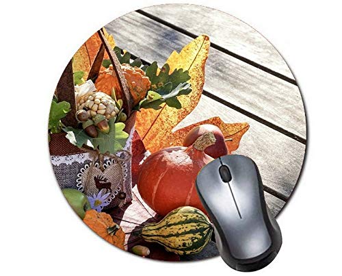 Custom Round Mouse Pad for Office & Gaming - Soft Non-Slip Base with Autumn Leaf Design - Perfect for Computer Workstations, Home Desks, and Professional Workspaces