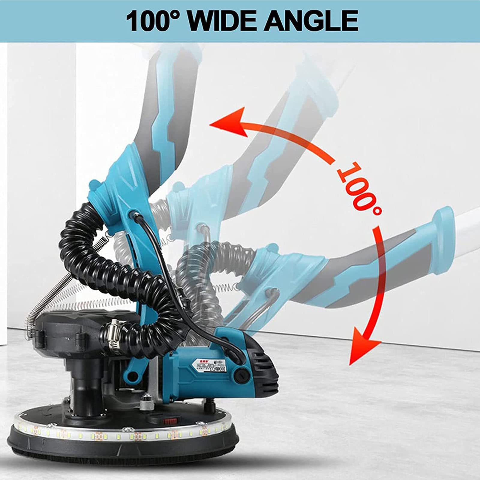1800W Electric Drywall Sander - 5 Variable Speeds (1000-2100 RPM) with LED Light | Professional Wall & Ceiling Polishing Machine | Perfect for Home Renovation, DIY Projects, and Professional Construction Work