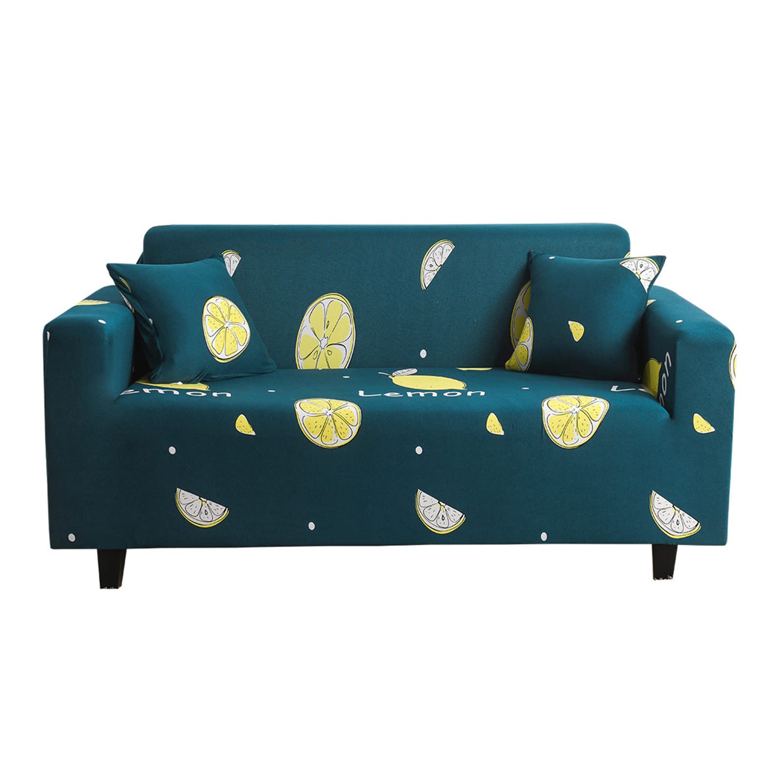 Qubjus Stretch Sofa Slipcover for 3-Cushion Couch - Washable Furniture Protector with Free Pillow Case (Large, Orange) - Perfect for Living Room, Home Decor & Pet Protection