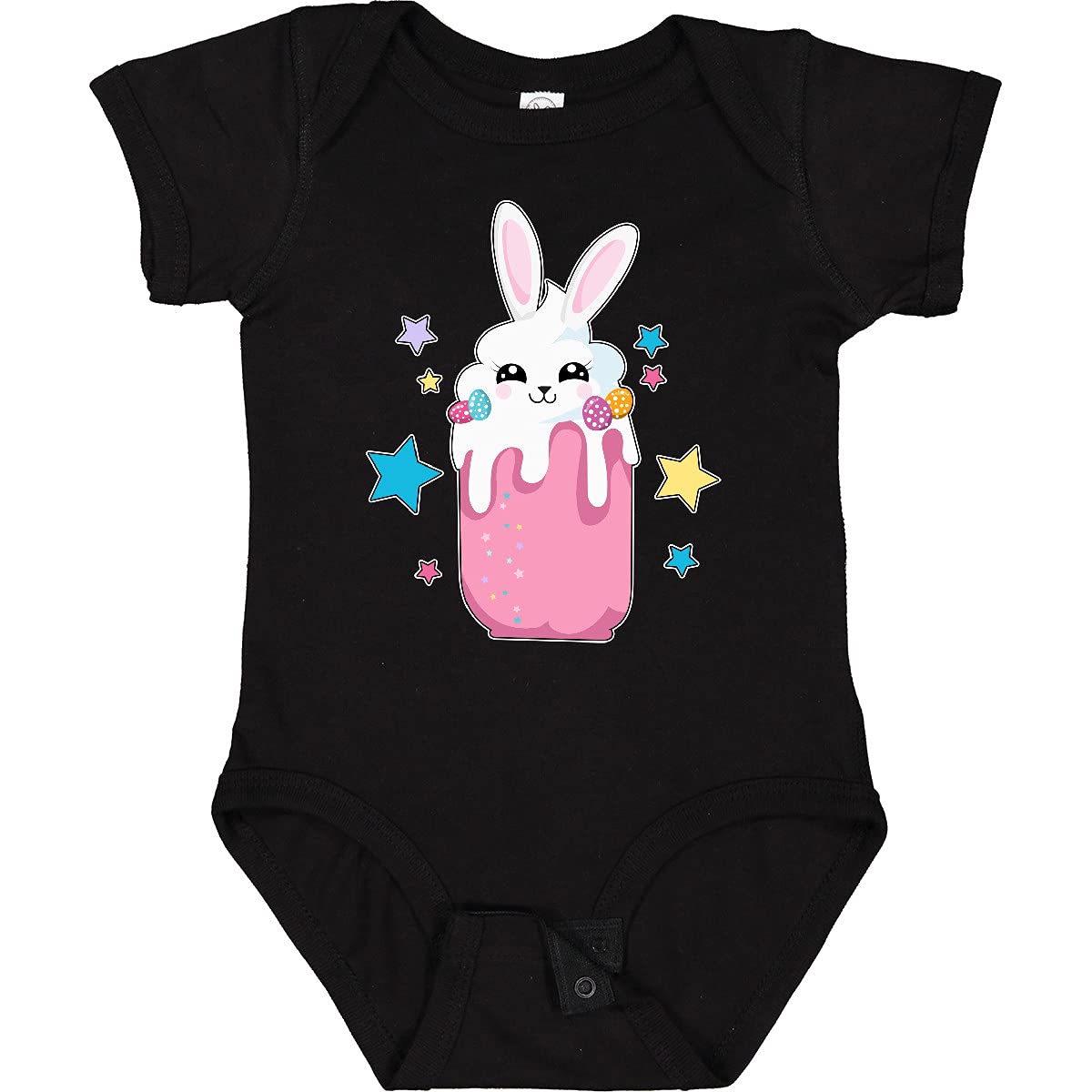 Inktastic Easter Strawberry Bunny Drink with Stars Baby Bodysuit - Cute Easter Outfit for Baby Boys & Girls - Perfect for Easter Photos, Family Gatherings & Holiday Celebrations
