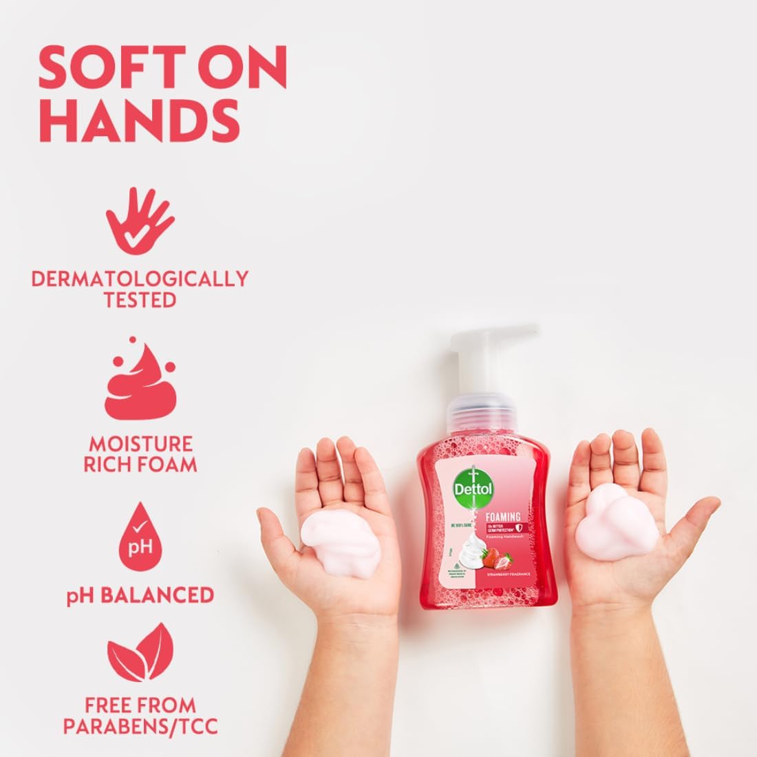 Dettol Foaming Hand Wash Pump with Refill - Strawberry Scent (250ml + 200ml) 2-Pack | Antibacterial Rich Foam Handwash | Moisturizing & Gentle on Skin | Perfect for Home, Office & Travel Hygiene