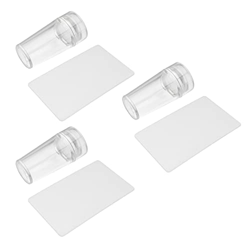 FRCOLOR Silicone Nail Stamper Kit - 3 Sets Nail Art Stamping Plates with Silicone Stampers for Professional Manicure | DIY Nail Design Tools for Home Salon & Professional Use | Perfect for Nail Art Enthusiasts and Beauty Professionals