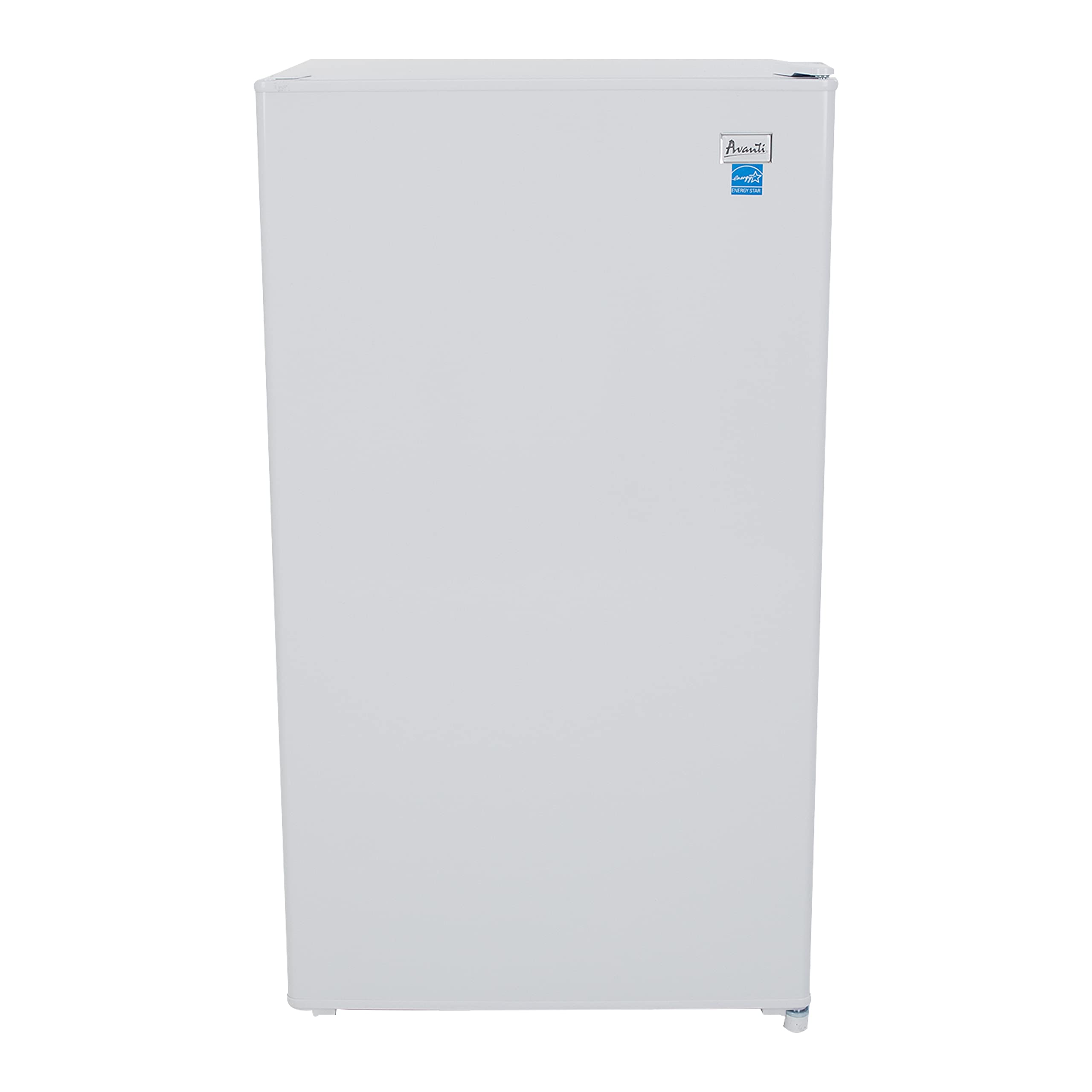 Avanti RM3306W 3.2 Cu.Ft Mini Compact Refrigerator - Energy Efficient Small Fridge with Reversible Door, Adjustable Shelves & Temperature Control - Perfect for Dorm, Office, Bedroom or Small Spaces (White)