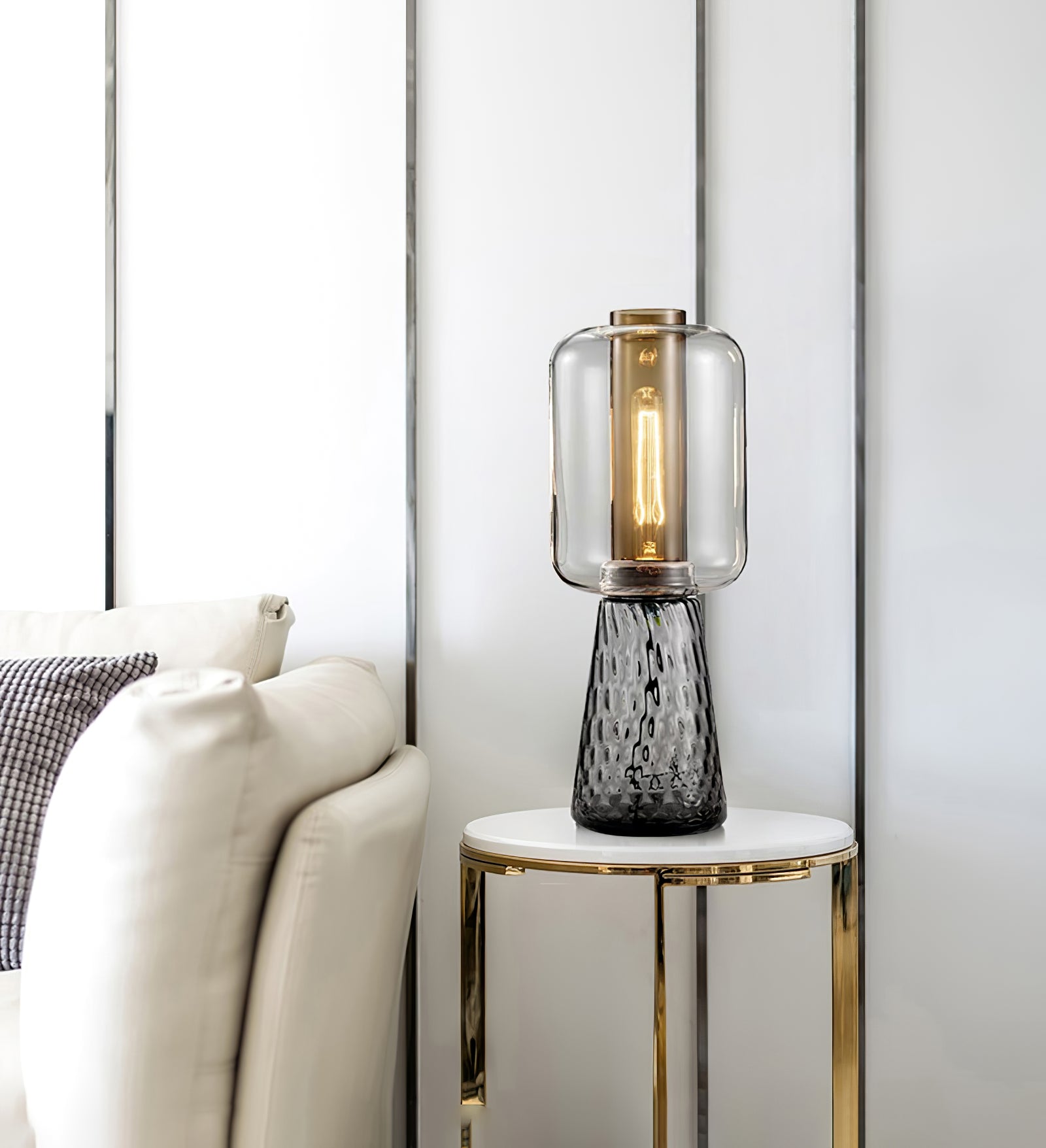Modern LED Table Lamp with Touch Control - Adjustable Brightness for Bedroom, Living Room, and Office (Black) | Perfect for Reading, Working, and Creating Ambience