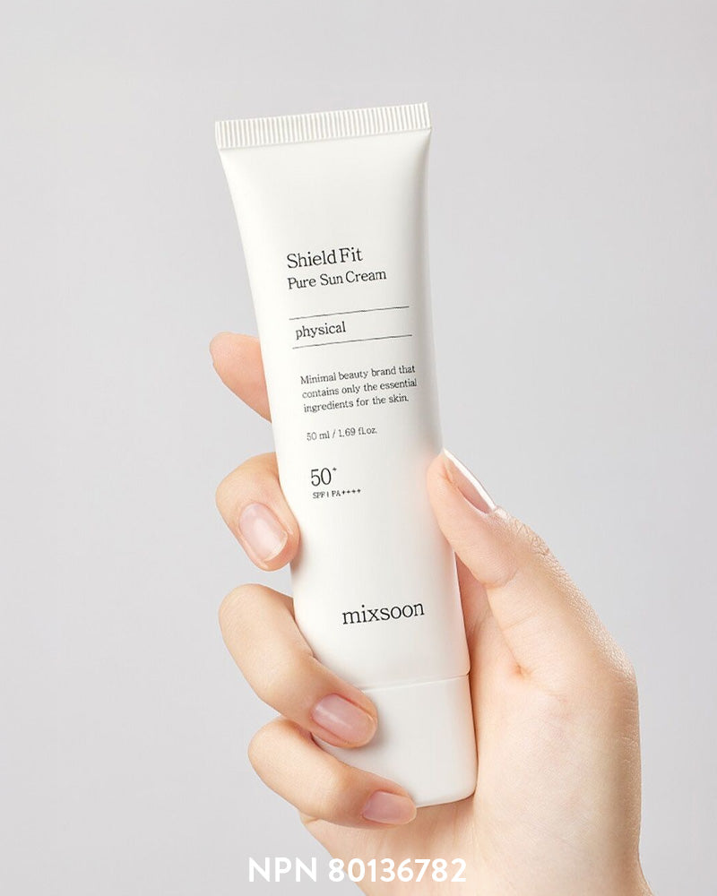 Mixsoon Shield Fit Pure Sun Cream SPF50+ PA+++ - Broad Spectrum Sunscreen for Face & Body - Lightweight, Non-Greasy, Water-Resistant - Perfect for Outdoor Activities, Beach & Daily Use