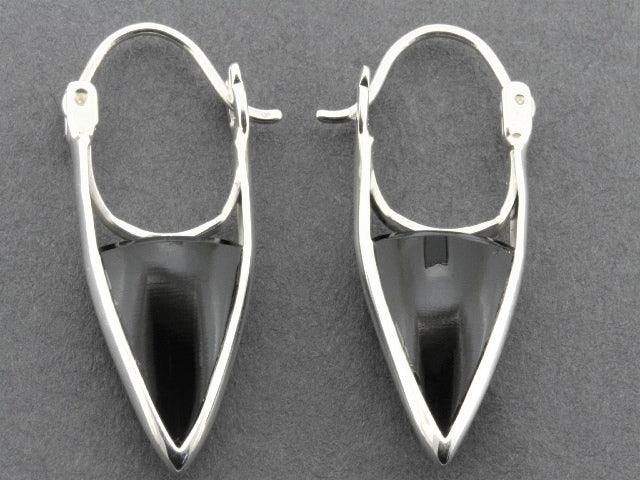 Onyx Papaya Stud Earrings Hoops - Sterling Silver 925 Dangle Earrings for Women, Gift for Her - Perfect for Parties, Weddings & Everyday Wear