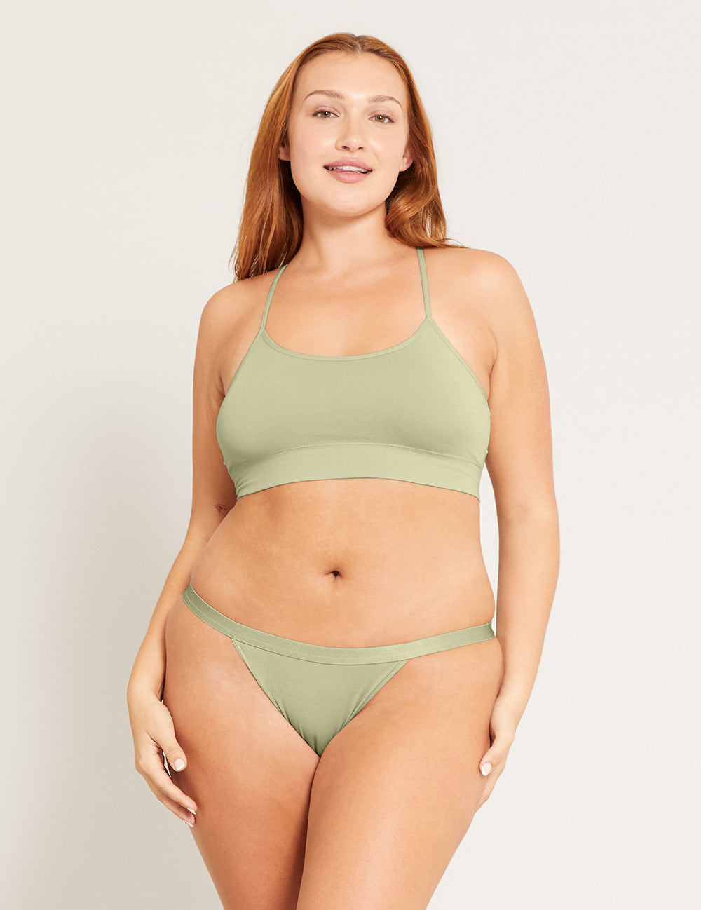 LYOLYTE High Cut Bikini - Sage Green Swimwear for Women | Sexy High Waisted Bathing Suit for Beach, Pool & Summer Vacation