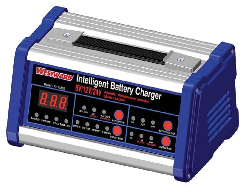 Westward 5RXF1 Electronic Switching Battery Charger - Smart Maintenance for Car, Motorcycle, ATV & Marine Batteries - Perfect for Home Garage, Workshop & Outdoor Use