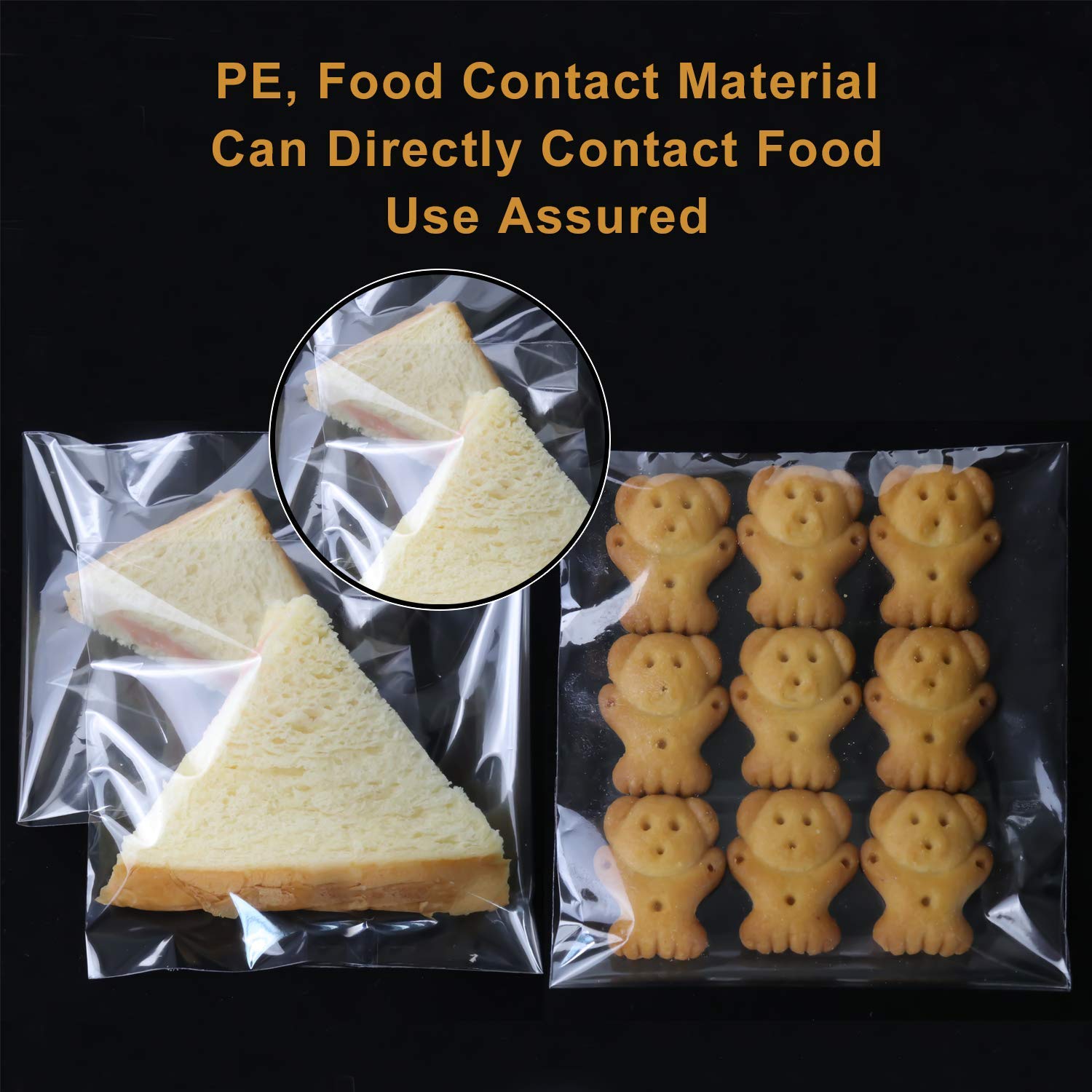 800 PCS Clear Resealable Cellophane Bags - 3 Sizes (4x6, 5x7, 6x9 Inches) for Bakery, Snacks, Candles, Soap, Cookies, Jewelry & Cards - Perfect for Packaging, Gifting & Storage