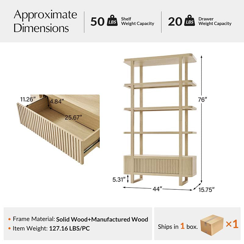 Modern Wood Bookshelf with Cabinet Storage - Stylish Home Office & Living Room Organizer for Books, Decor & Essentials | Durable & Space-Saving Design