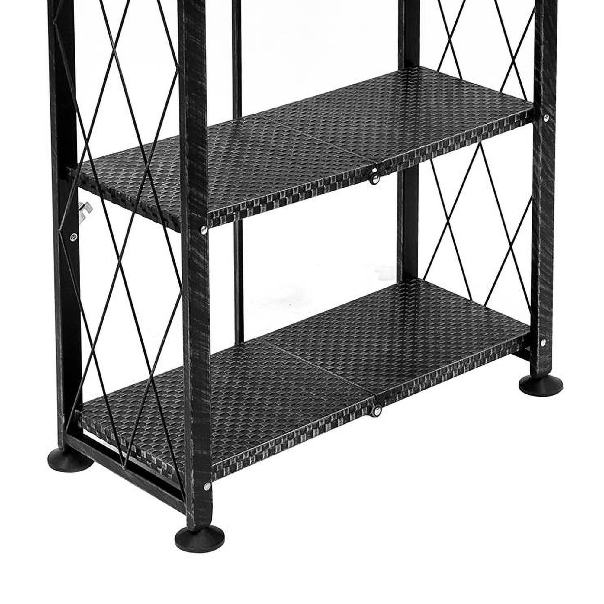 Origami 6-Tier Metal Storage Shelves - Heavy Duty Bookcase for Books, Decor, Vinyl Records | Garage & Home Organization | Black Shelving Unit for Living Room, Bedroom, Office & Storage Spaces