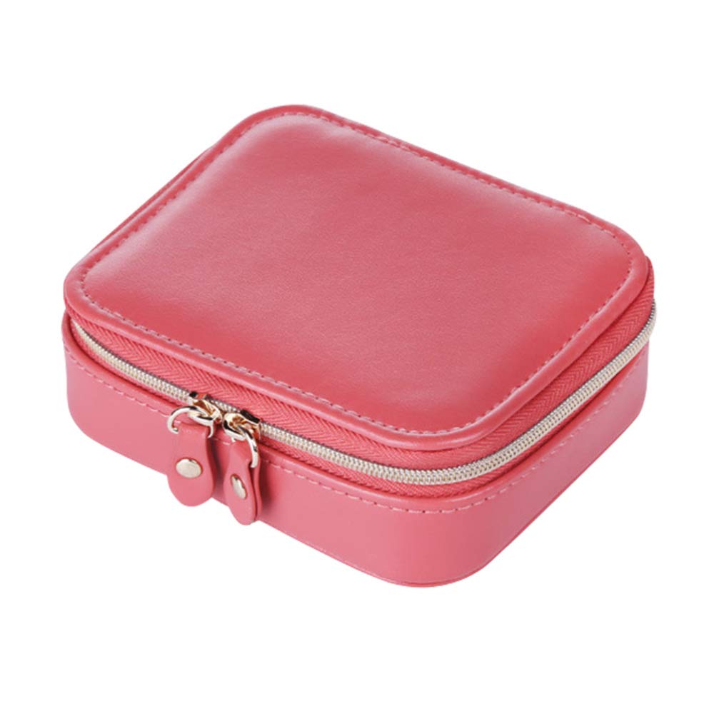 TOPBATHY Leather Jewelry Storage Box - Multifunctional Travel Jewelry Organizer with Necklace Display Holder for Women, Home & Travel Accessories (Pink) | Perfect for Gift Giving, Closet Organization & On-the-Go Jewelry Protection