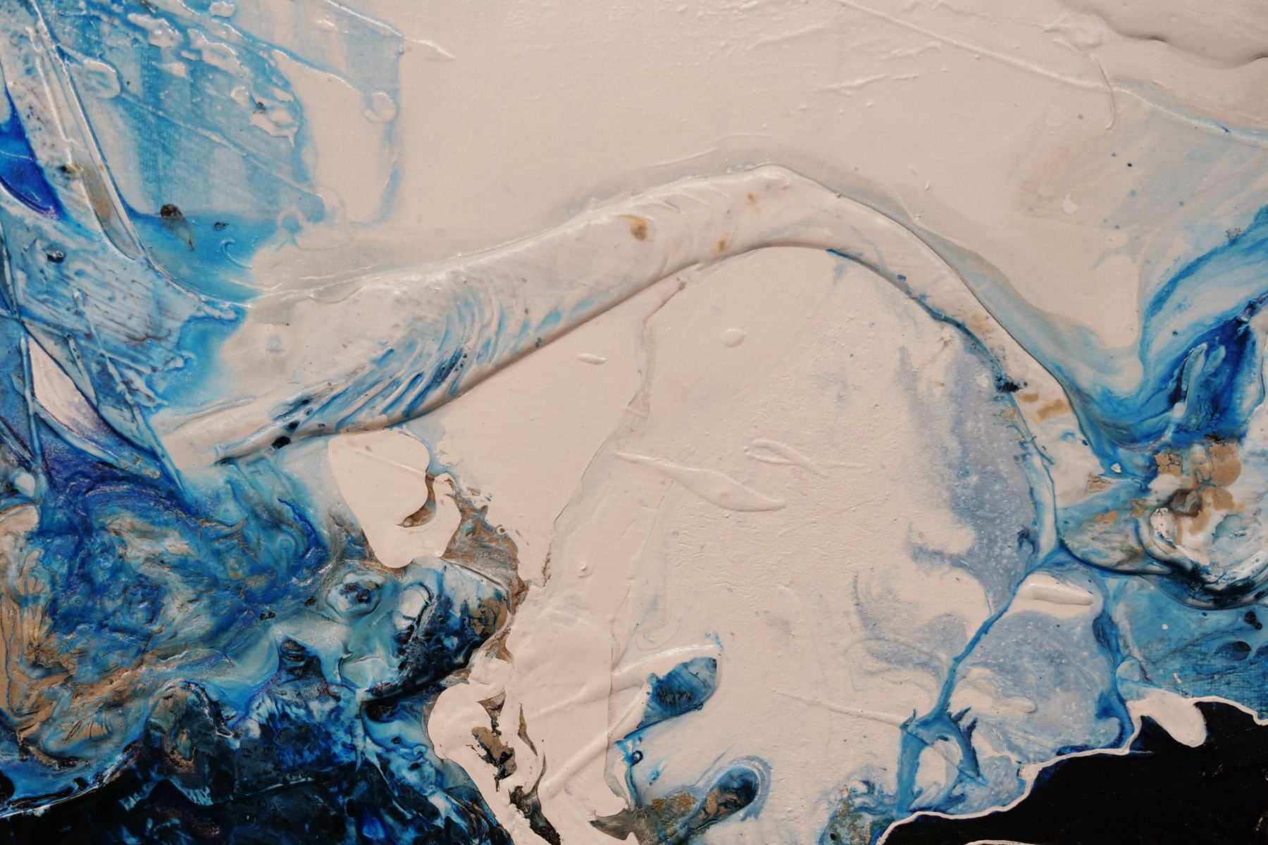 140cm x 100cm Blue Cream Textured Abstract Wall Art Painting - Sorrento Delta Style Canvas for Living Room, Bedroom & Office Decor