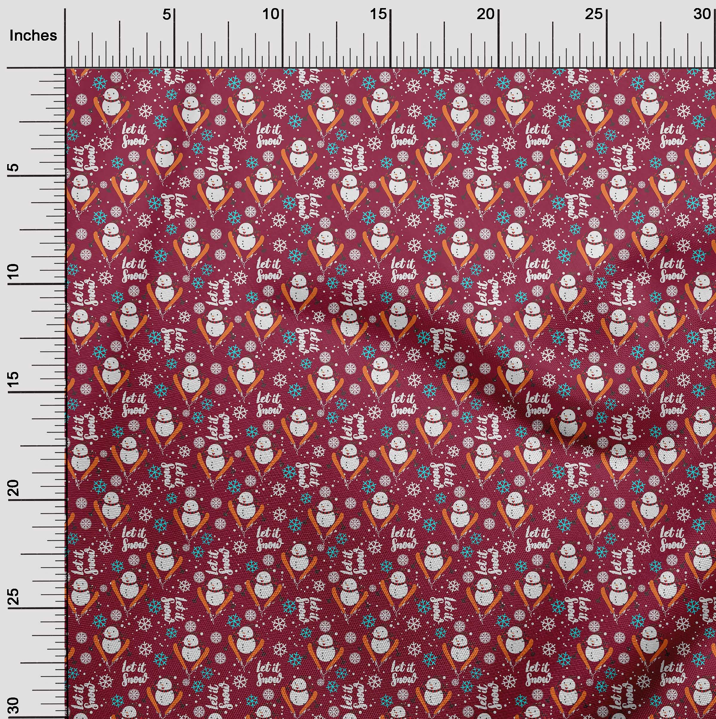 oneOone Polyester Spandex Bright Crimson Red Fabric - Christmas Dress Material, 56 Inch Wide Printed Fabric by The Yard - Perfect for Holiday Dresses, Costumes & DIY Crafts