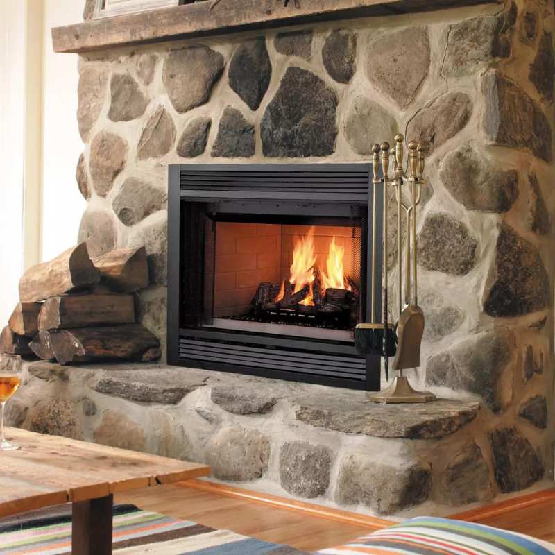 Majestic Sovereign Heat Circulating Wood Burning Fireplace - Efficient Home Heating for Living Rooms & Cabins | Eco-Friendly Indoor Fireplace Solution