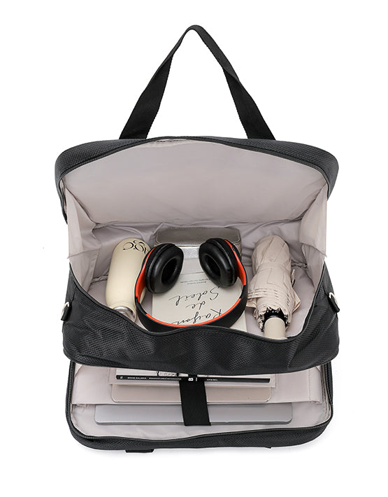 Tosca TCA720 Vega 40cm Black Tote Bag - Stylish Carry-On Cabin Luggage for Travel & Business Trips