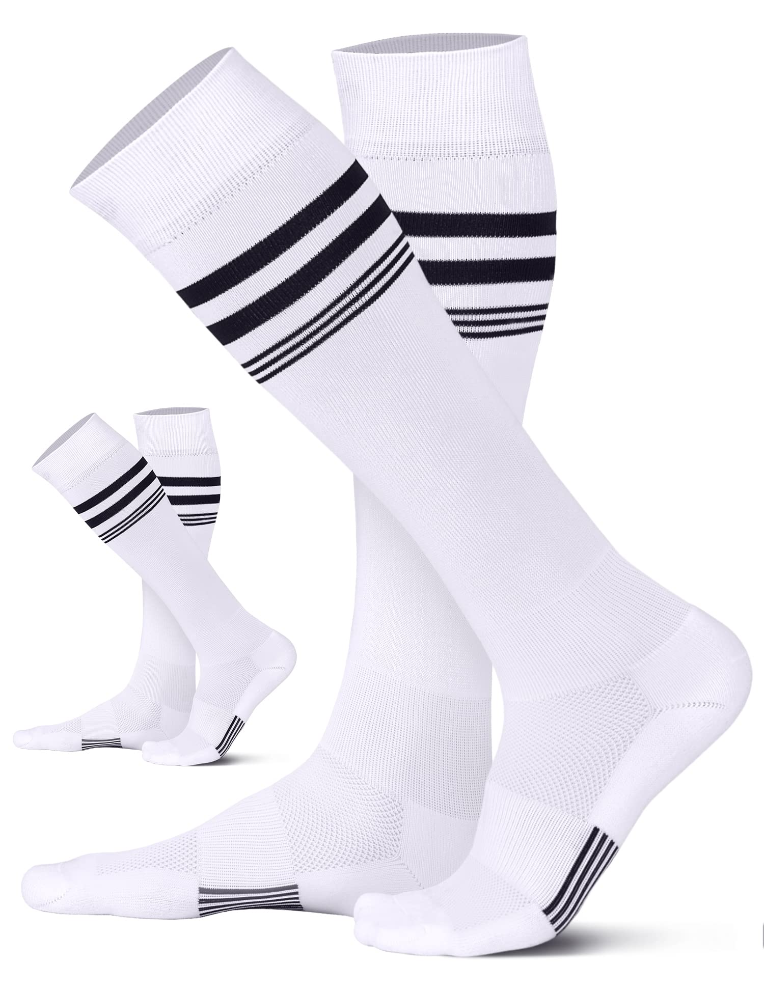 2/3 Pairs Breathable Soccer Softball Socks for Youth Kids, Men & Women - Multi-Sport Athletic Socks for Running, Training & Team Sports - Comfortable Performance Socks for Soccer, Baseball & Gym Workouts
